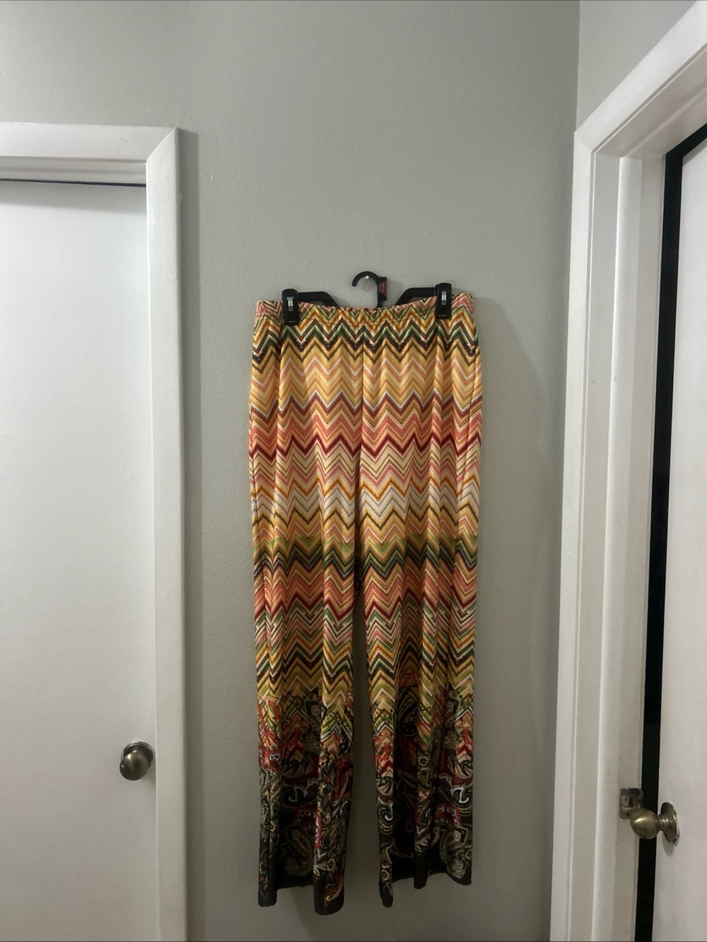 Travel Elements Ladies Wide Leg Pull on Pant Boho Hippie size Large